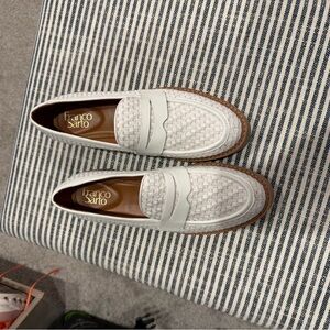 Franco Sarto Ivory Woven Loafers